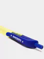 Желтый ручка шариковая, масляная, автоматическая, с грипом, color mix, синяя, 0,7 мм