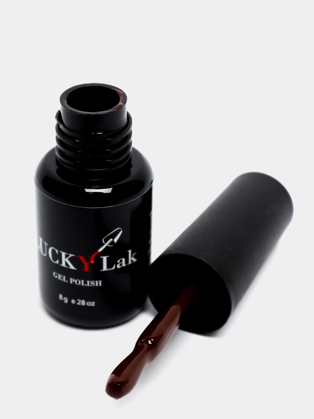 Гель лак для ногтей LuckyLak classic 8g № 042, темно коричневый для маникюра и педикюра