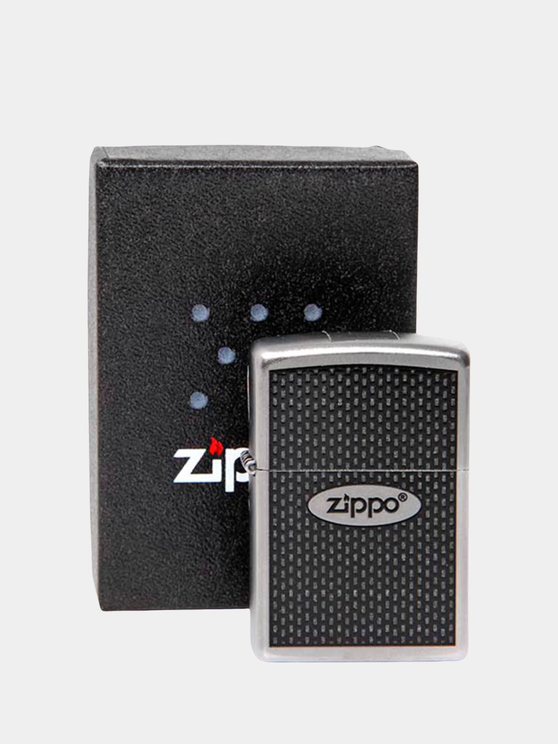 Зажигалка бензиновая Zippo 205 Zippo Oval Chromed Out, лого овал (покрытие Satin Chrome)