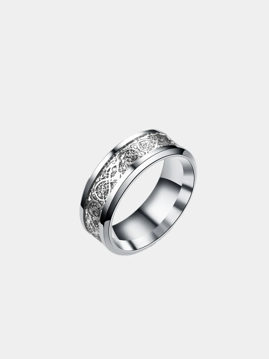 Серебряный классическое кольцо, с узорами