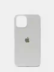 Белый чехол для iPhone 12 / 12 Pro (6.1") Silicone Case закрытый низ с логотипом
