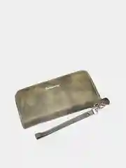Хаки кошелек с ремешком на молнии унисекс