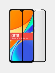 Защитное стекло для Xiaomi Redmi 9C / Xiaomi Redmi 9A, на весь экран, черное