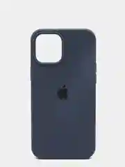 Темно-синий чехол для iPhone 12 / 12 Pro (6.1") Silicone Case закрытый низ с логотипом