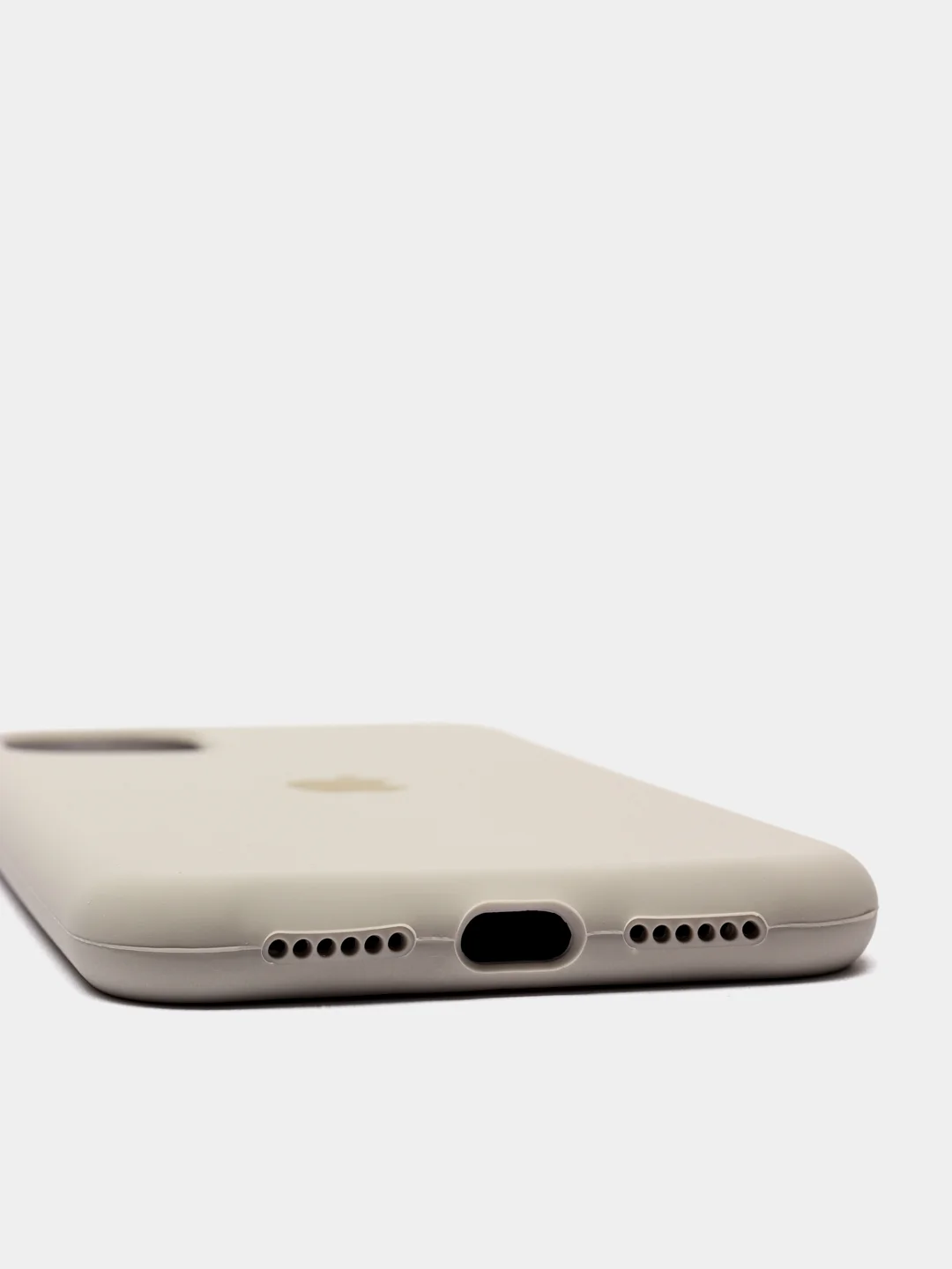 Бежевый силиконовый чехол Iphone с логотипом
