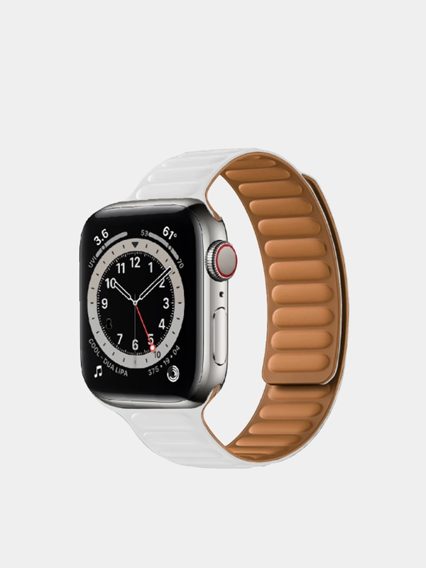 Силиконовый магнитный ремешок для Apple Watch 3, 4, 5, 6, 7, SE