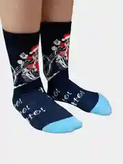 Морской носки новогодние с дедом морозом