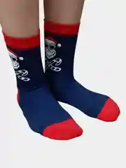 Синий носки новогодние с дедом морозом