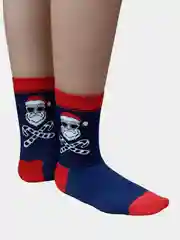 Синий носки новогодние с дедом морозом