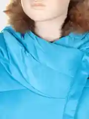 Бирюзовый удлиненная куртка-пальто для девочки, 6 - 10 лет