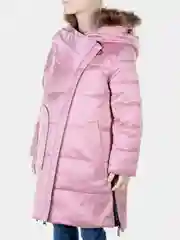 Розовый удлиненная куртка-пальто для девочки, 6 - 10 лет