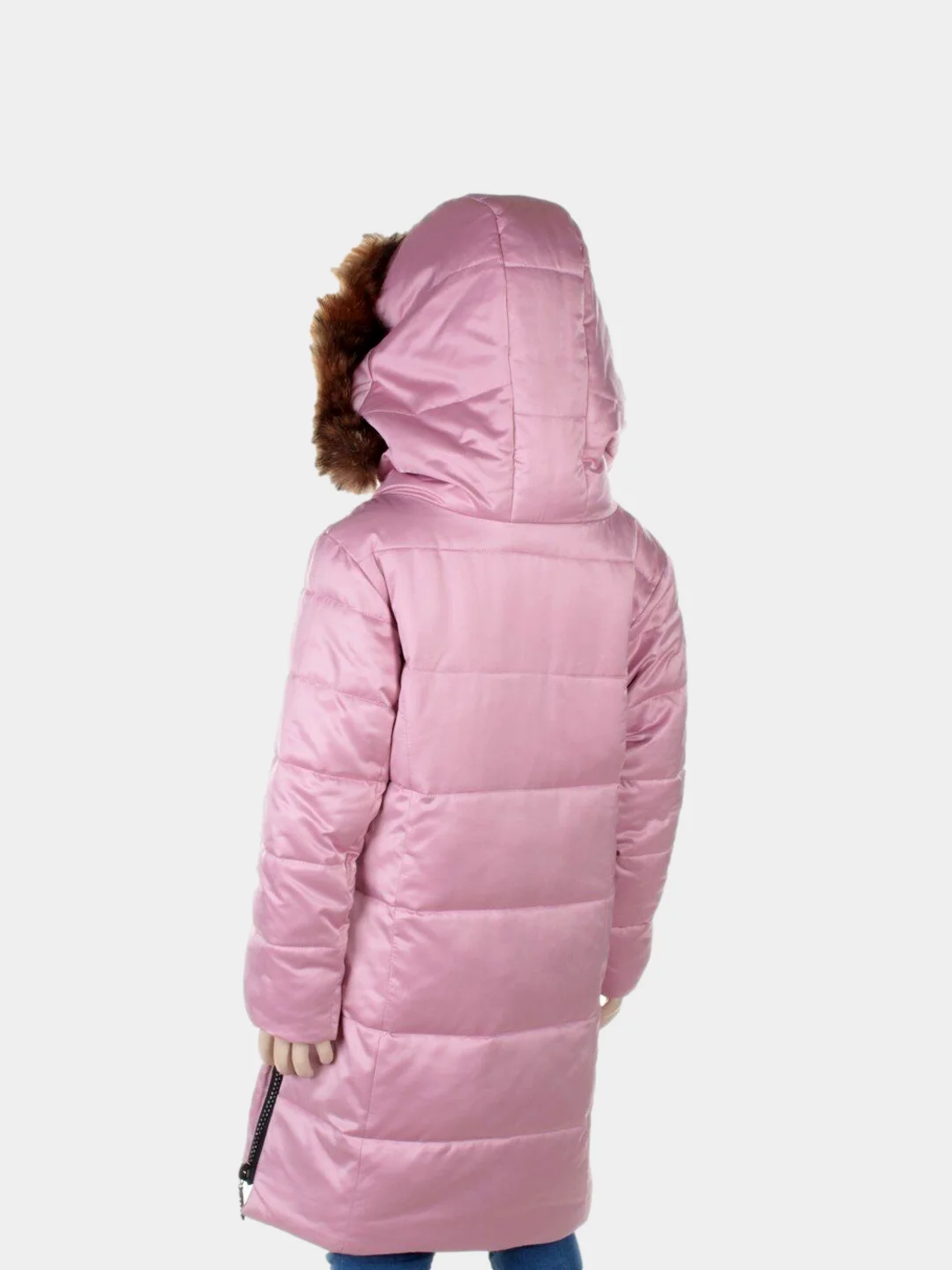 Бирюзовый удлиненная куртка-пальто для девочки, 6 - 10 лет
