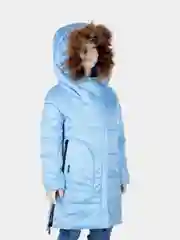 Бирюзовый удлиненная куртка-пальто для девочки, 6 - 10 лет