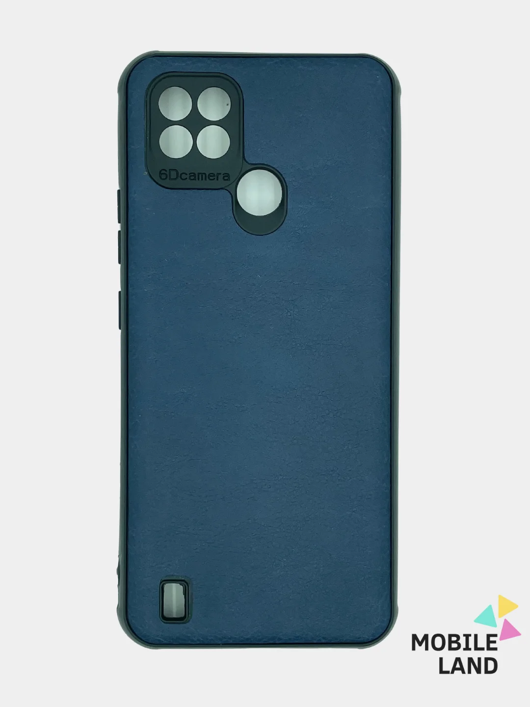 Синий чехол для Realme C21 силиконовый, имитация кожи