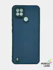 Синий чехол для Realme C21 силиконовый, имитация кожи