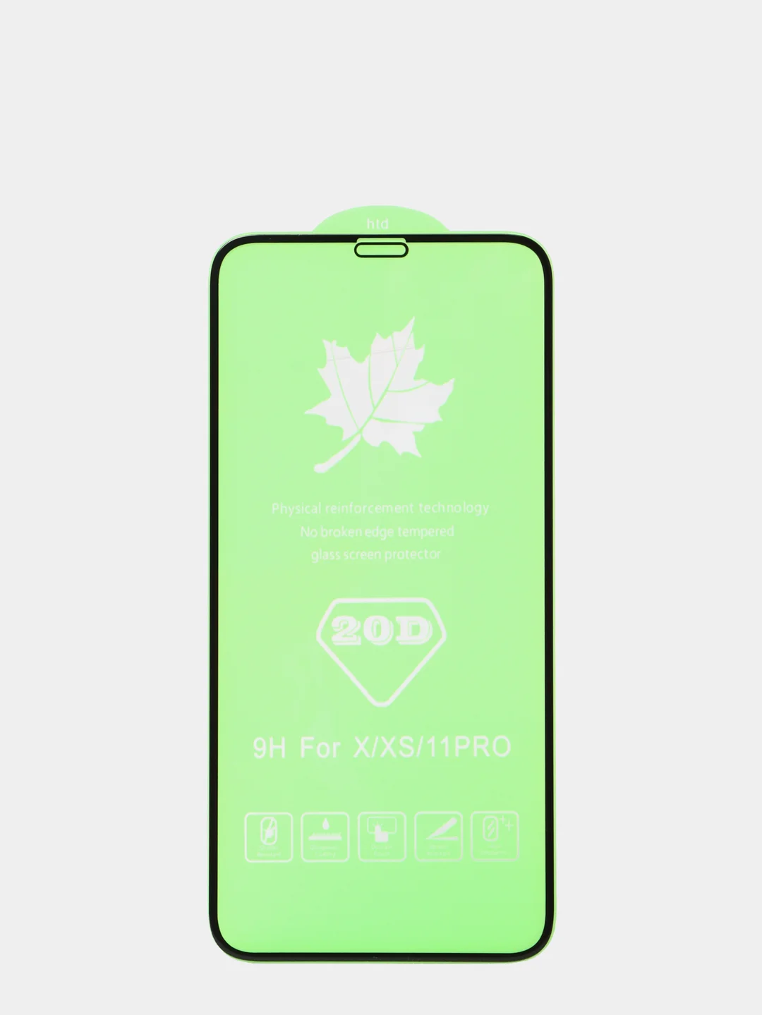Черный защитное стекло 20D для iPhone 6, 6 plus, 7, 8, 7 plus, X, XS, 11, SE 2020