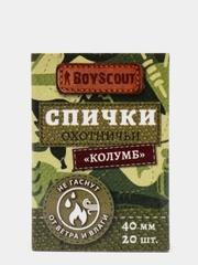 Спички "Колумб", 40 мм, 20 штук, не гаснут от ветра и влаги