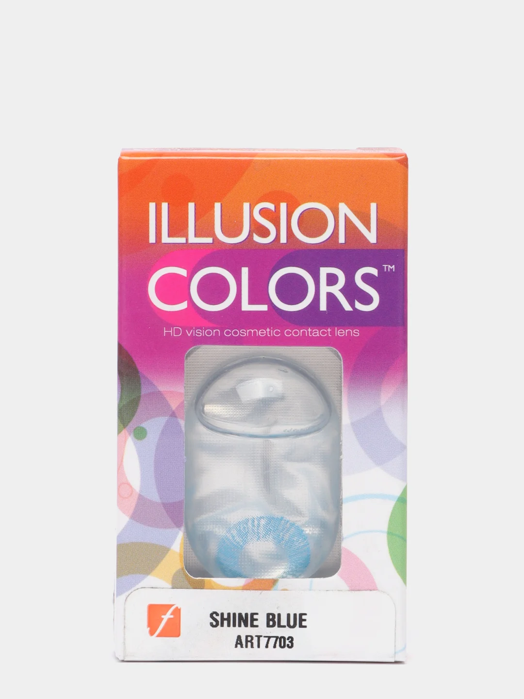 Голубой цветные контактные линзы Illusion colors Shine, 2 шт, 3 месяца
