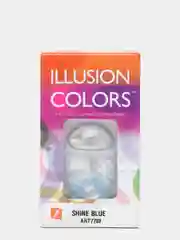 Голубой цветные контактные линзы Illusion colors Shine, 2 шт, 3 месяца