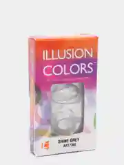 Серый цветные контактные линзы Illusion colors Shine, 2 шт, 3 месяца