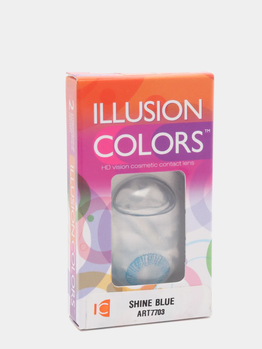 Голубой цветные контактные линзы Illusion colors Shine, 2 шт, 3 месяца