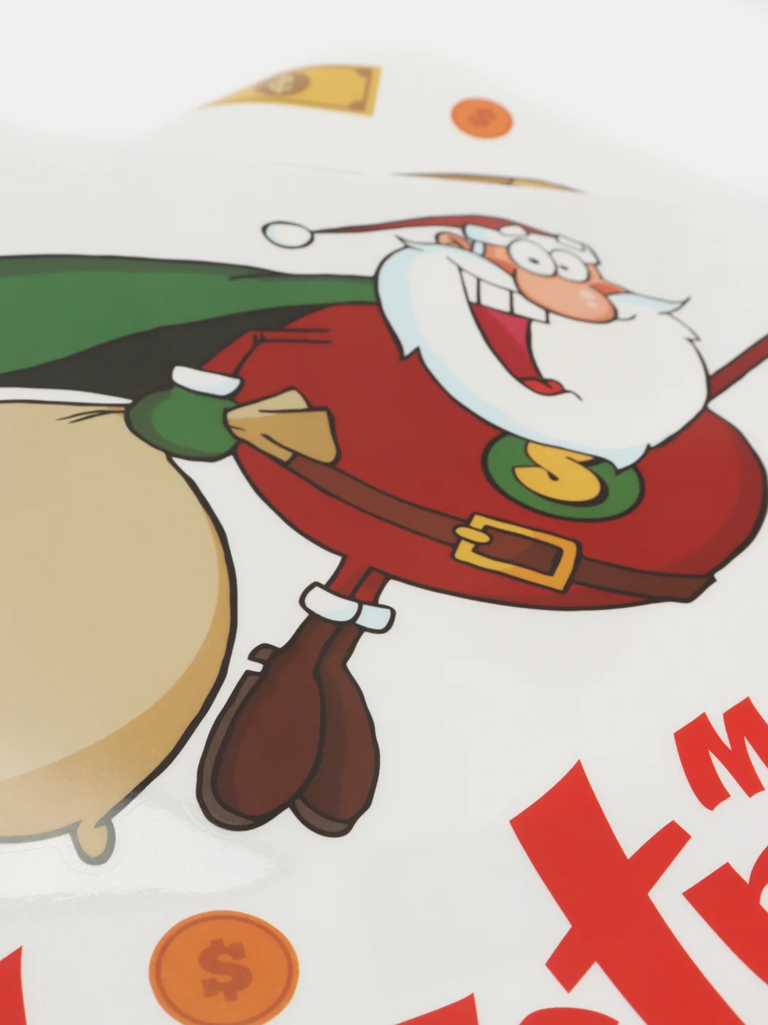 Карамельный статические новогодние наклейки на окна "Merry Christmas"