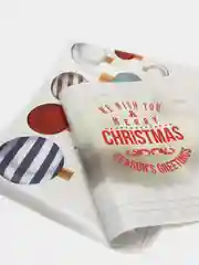 Синий статические новогодние наклейки на окна "Merry Christmas"