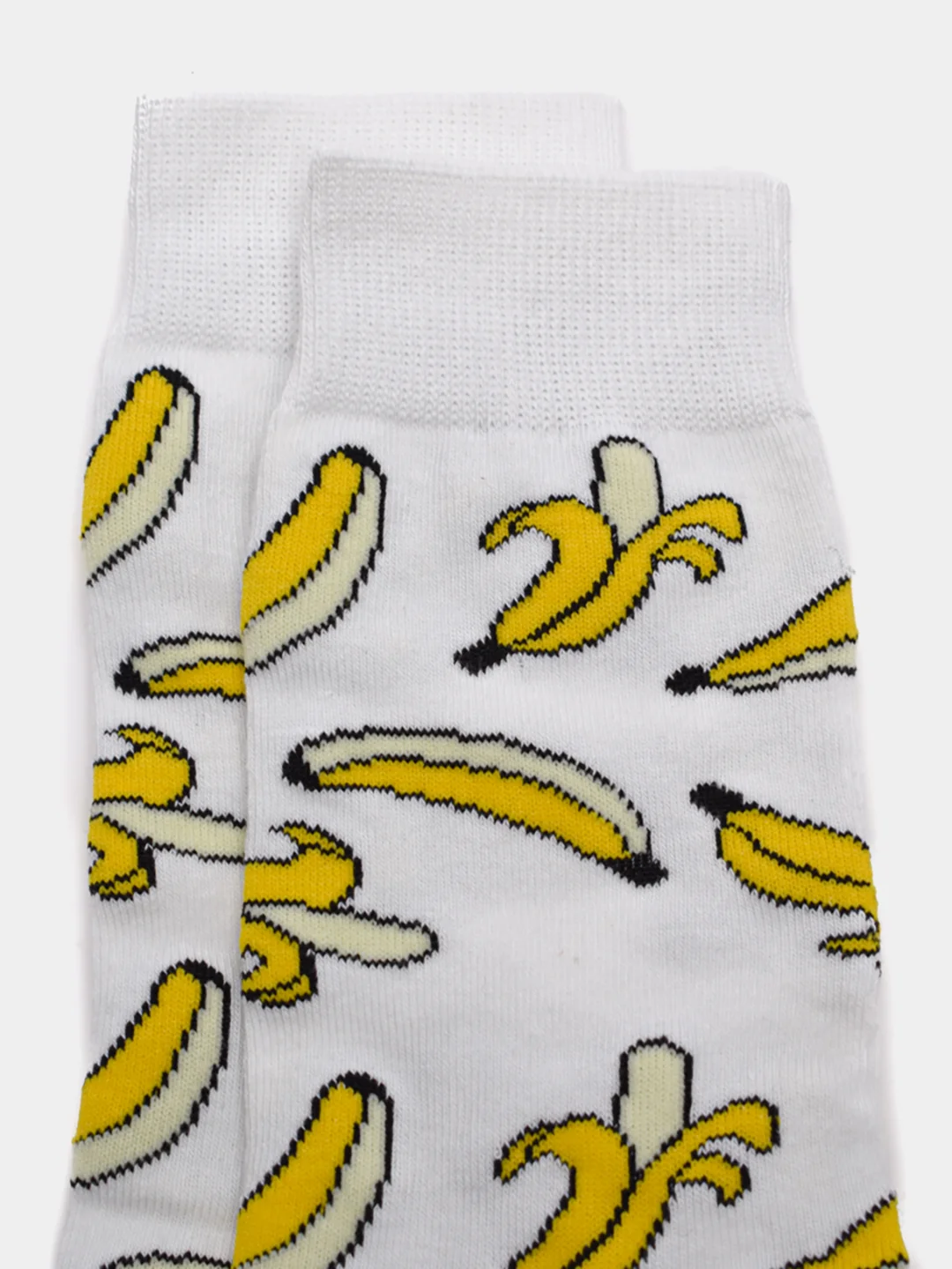 Белый носки женские с принтом "Banana" длинные унисекс, высокие мужские