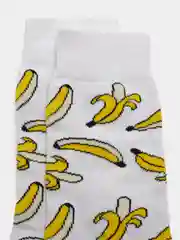 Белый носки женские с принтом "Banana" длинные унисекс, высокие мужские