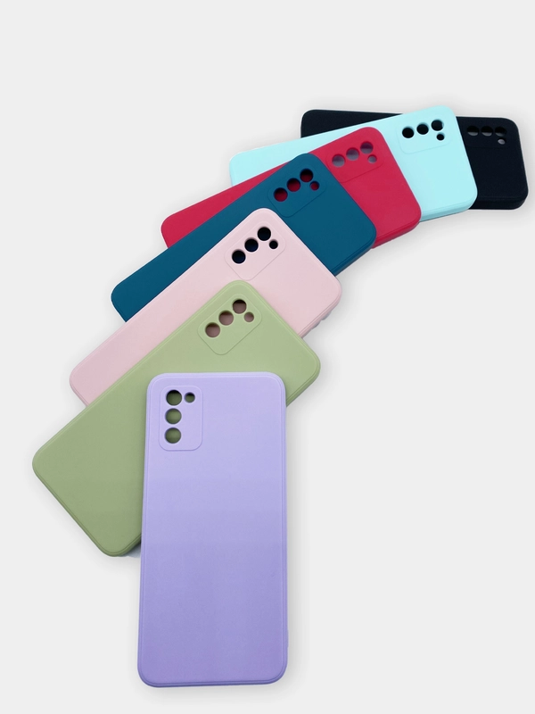 Чехол для Samsung Galaxy A02S силиконовый с бархатной подкладкой
