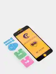 Защитное стекло для iPhone с фиолетовым переливом, черная рамка
