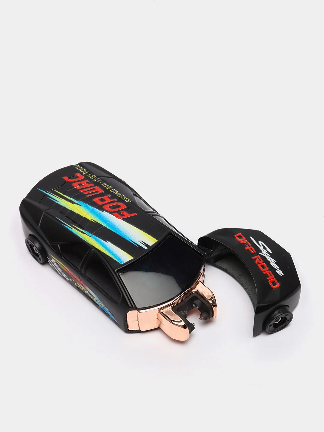 Черный индукционная USB зажигалка в виде гоночной машины