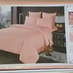 Пастельно-коралловый однотонный комплект постельного белья, евро