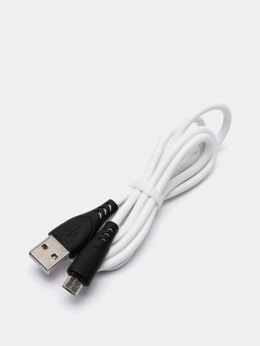 Белый кабель Micro USB, мягкая, гибкая оплетка, белый, зеленый, 1 м
