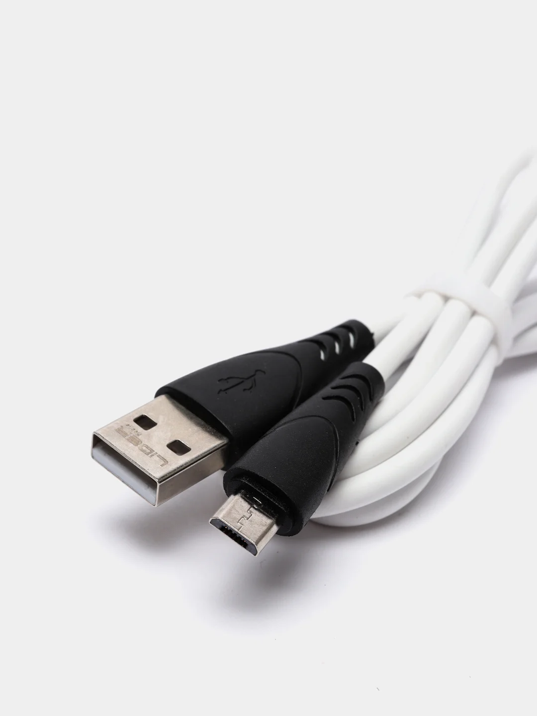 Белый кабель Micro USB, мягкая, гибкая оплетка, белый, зеленый, 1 м