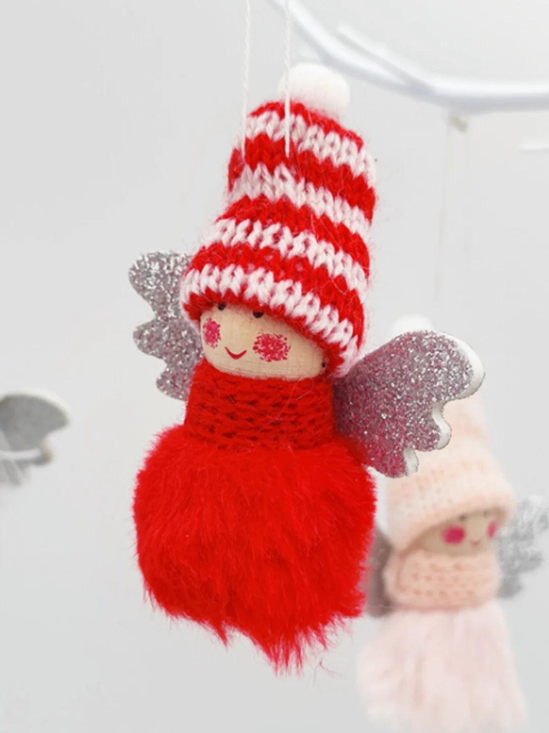 Белый новогодняя игрушка подвеска "Ангел маленький"