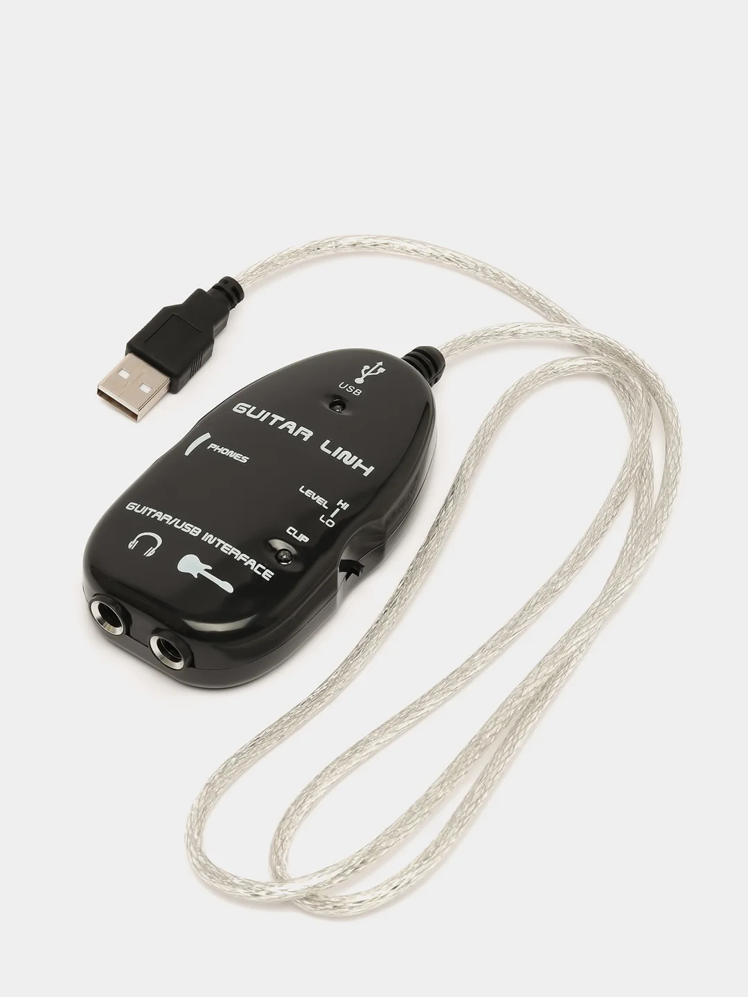 Черный адаптер для электрогитары с USB интерфейсом