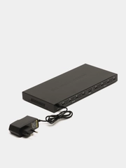 Разветвитель сплиттер, на 8 портов HDMI с усилителем, v1.4b, блок питания