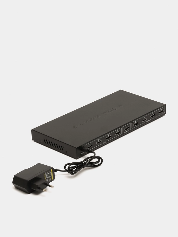Разветвитель сплиттер, на 8 портов HDMI с усилителем, v1.4b, блок питания