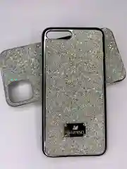 Серебряный чехол-накладка со стразами и кристаллами iPhone 11 Pro Max, 7+