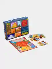 Познавательный игровой набор "Новые чудеса света": книга, наклейки и пазл