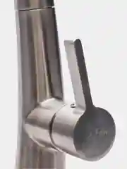 Серебряный смеситель для кухни ПСМ-ПРОФСАН PSM-301-9 STEEL с выдвижной лейкой тип