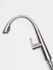 Серебряный смеситель для кухни ПСМ-ПРОФСАН PSM-301-9 STEEL с выдвижной лейкой тип