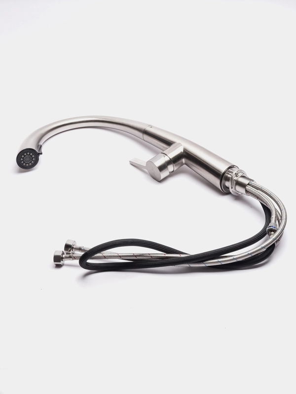 Смеситель для кухни ПСМ-ПРОФСАН PSM-301-9 STEEL с выдвижной лейкой тип
