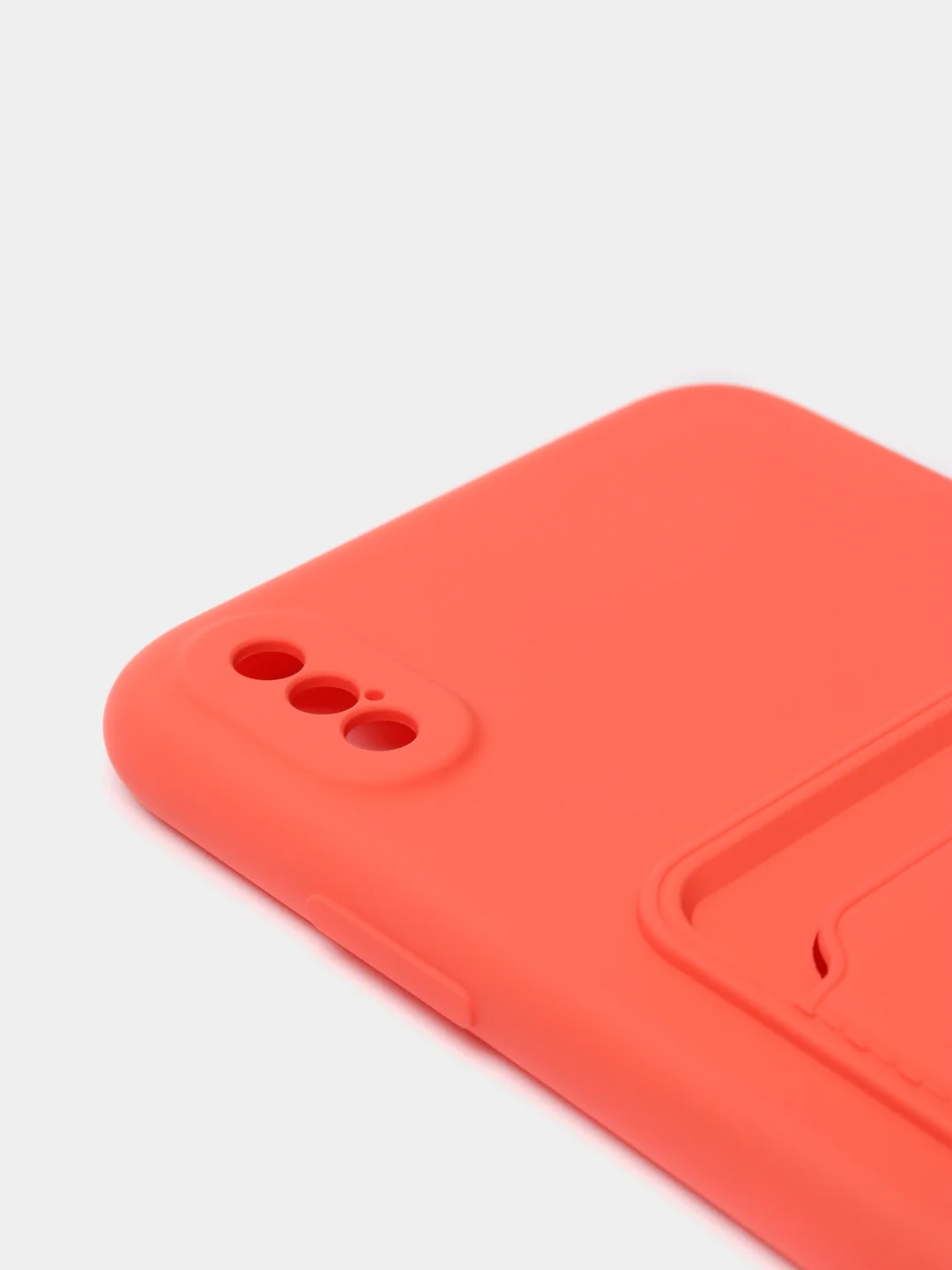 Коралловый чехлы Iphone c кармашком для карт