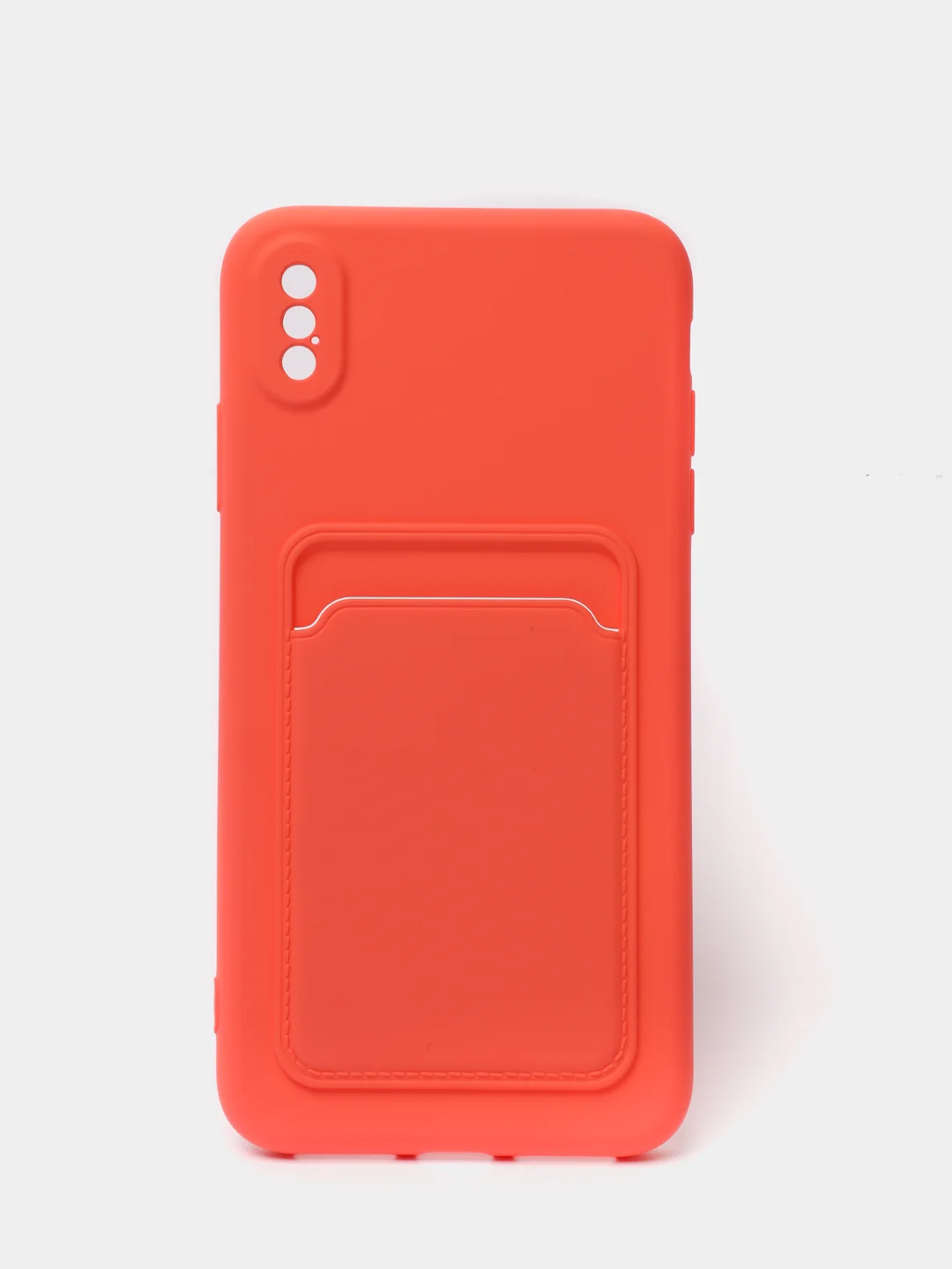 Коралловый чехлы Iphone c кармашком для карт