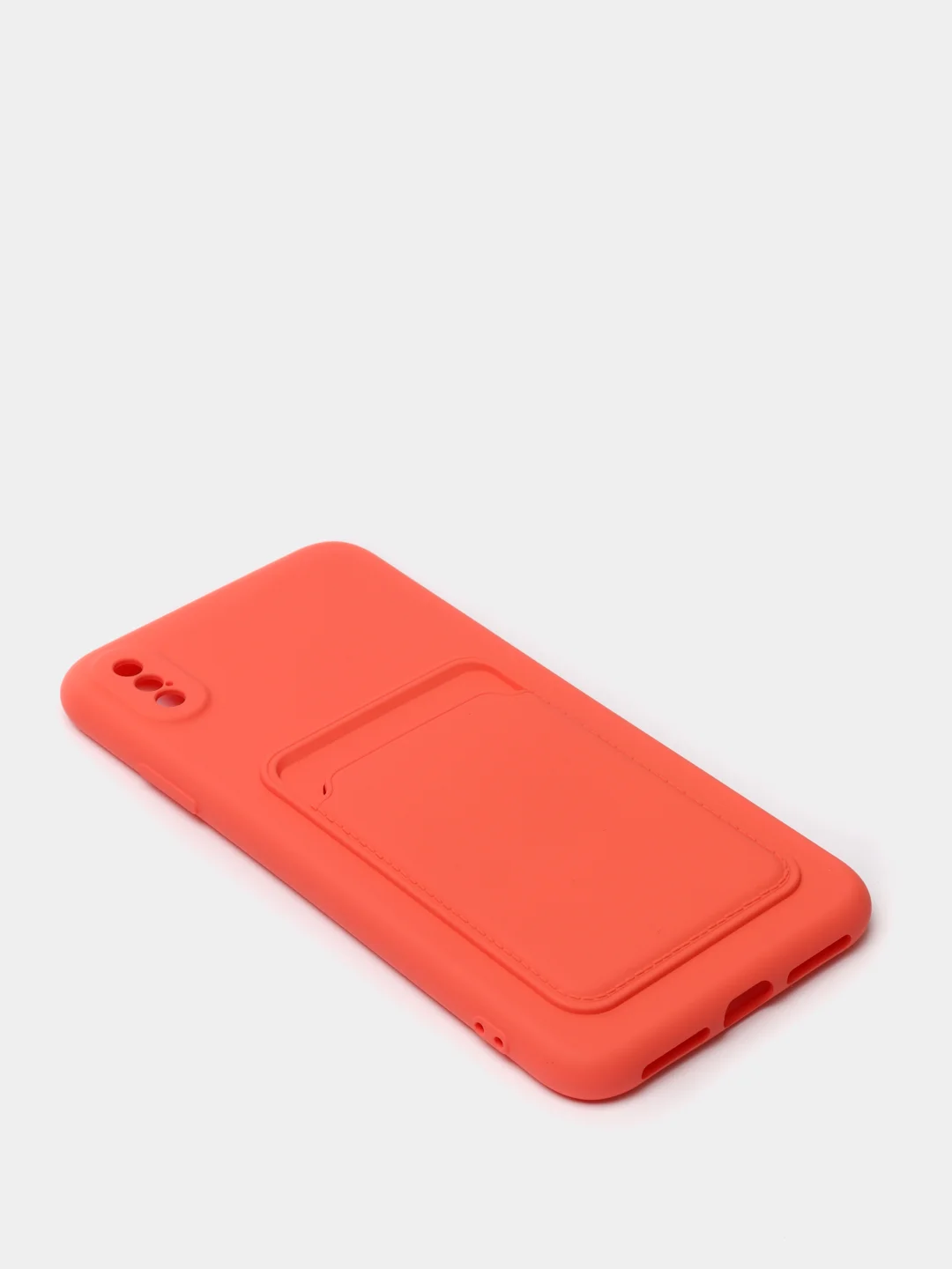 Коралловый чехлы Iphone c кармашком для карт