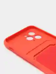 Коралловый чехлы Iphone c кармашком для карт