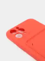 Коралловый чехлы Iphone c кармашком для карт