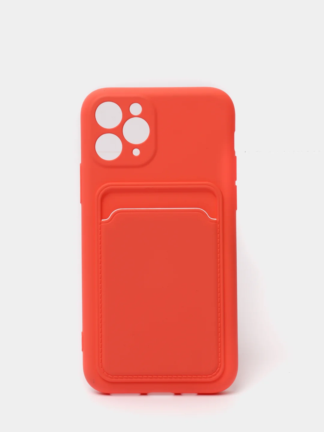 Коралловый чехлы Iphone c кармашком для карт